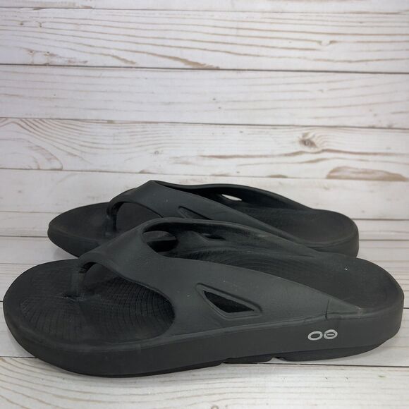 Oofos Ooriginal Flip Flops Mens Size 9 Black Comfort Recovery Sandals, Womens 11 - Picture 4 of 9
